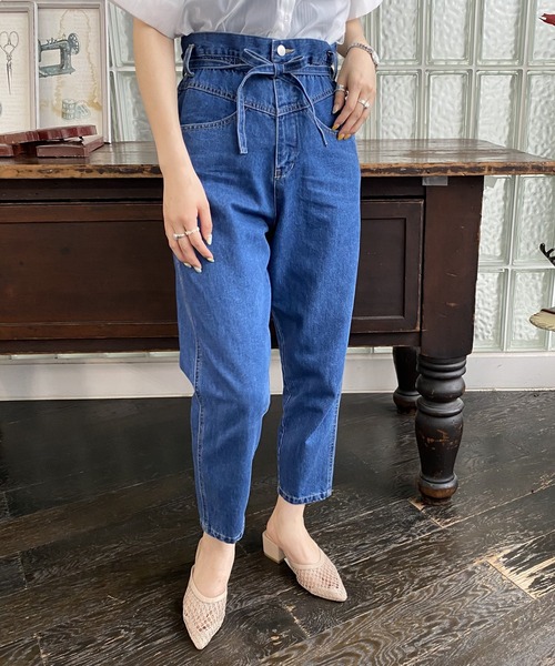 AS KNOW AS PINKY(アズノゥアズピンキー)の「アンクルフィットデニムパンツ(デニムパンツ・レディース・ケミカルウォッシュ/オフホワイト/ブラック系/ブルー・FREE)」の17枚目の写真