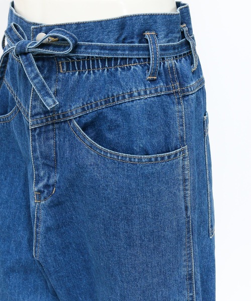 AS KNOW AS PINKY(アズノゥアズピンキー)の「アンクルフィットデニムパンツ(デニムパンツ・レディース・ケミカルウォッシュ/オフホワイト/ブラック系/ブルー・FREE)」の18枚目の写真