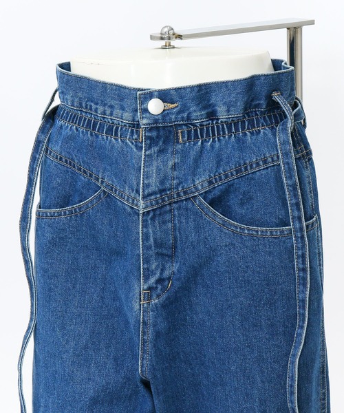 AS KNOW AS PINKY(アズノゥアズピンキー)の「アンクルフィットデニムパンツ(デニムパンツ・レディース・ケミカルウォッシュ/オフホワイト/ブラック系/ブルー・FREE)」の11枚目の写真