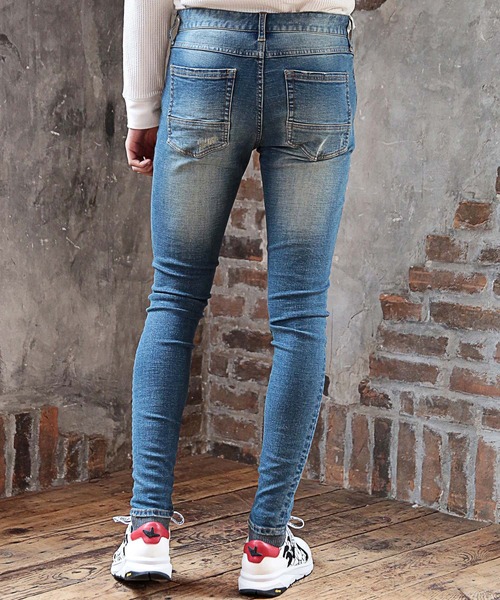 RATTLE TRAP（ラトルトラップ）の「【ハイパーストレッチ】裏起毛クラッシュ&リペア加工デニムパンツ（デニムパンツ・メンズ・ネイビー/ブルー・LL/S/M/L）」の12枚目の写真