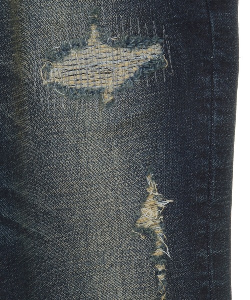 RATTLE TRAP（ラトルトラップ）の「【ハイパーストレッチ】裏起毛クラッシュ&リペア加工デニムパンツ（デニムパンツ・メンズ・ネイビー/ブルー・LL/S/M/L）」の9枚目の写真