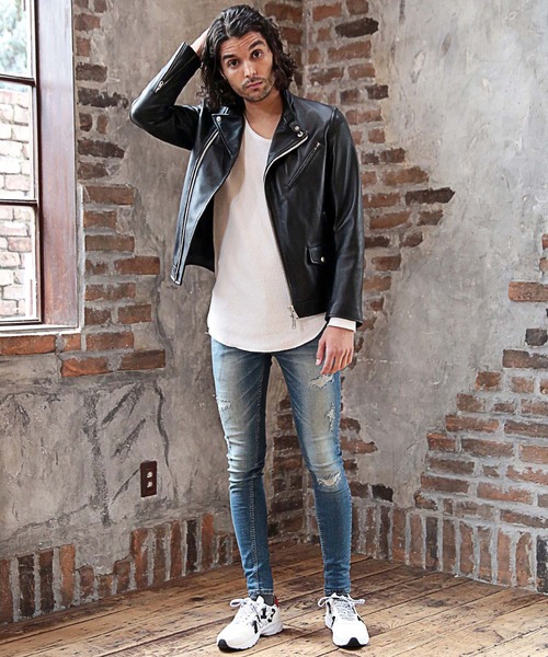 RATTLE TRAP（ラトルトラップ）の「【ハイパーストレッチ】裏起毛クラッシュ&リペア加工デニムパンツ（デニムパンツ・メンズ・ネイビー/ブルー・LL/S/M/L）」の11枚目の写真