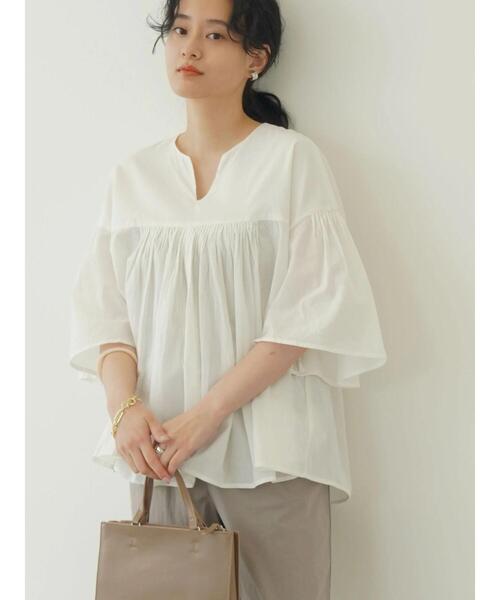 AMERICAN HOLIC(アメリカンホリック)の「ピンタックインドCottonブラウス(シャツ/ブラウス・レディース・ブラウン/オフホワイト/その他14・FREE)」の1枚目の写真
