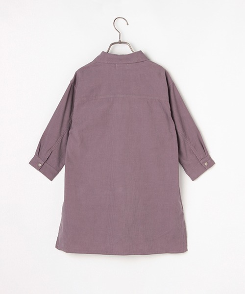 b・ROOM（ビールーム）の「コーデュロイシャツワンピース（シャツワンピース・キッズ・モスグリーン/サーモンピンク/グレー/ネイビー・130cm/100cm/110cm/120cm/90cm）」の6枚目の写真