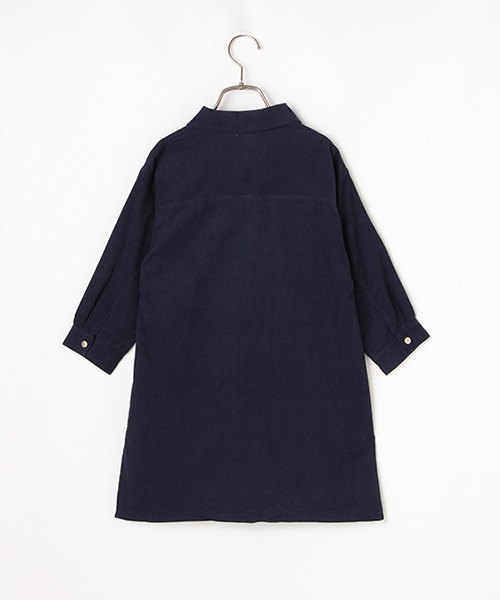 b・ROOM（ビールーム）の「コーデュロイシャツワンピース（シャツワンピース・キッズ・モスグリーン/サーモンピンク/グレー/ネイビー・130cm/100cm/110cm/120cm/90cm）」の7枚目の写真