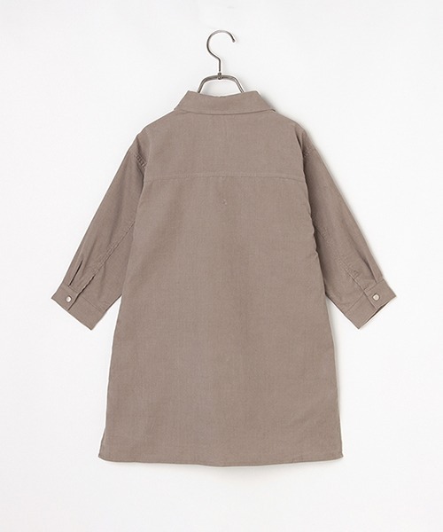 b・ROOM（ビールーム）の「コーデュロイシャツワンピース（シャツワンピース・キッズ・モスグリーン/サーモンピンク/グレー/ネイビー・130cm/100cm/110cm/120cm/90cm）」の8枚目の写真