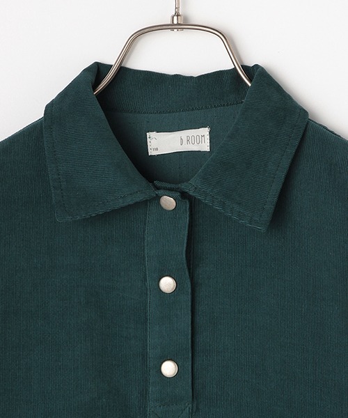 b・ROOM（ビールーム）の「コーデュロイシャツワンピース（シャツワンピース・キッズ・モスグリーン/サーモンピンク/グレー/ネイビー・130cm/100cm/110cm/120cm/90cm）」の10枚目の写真