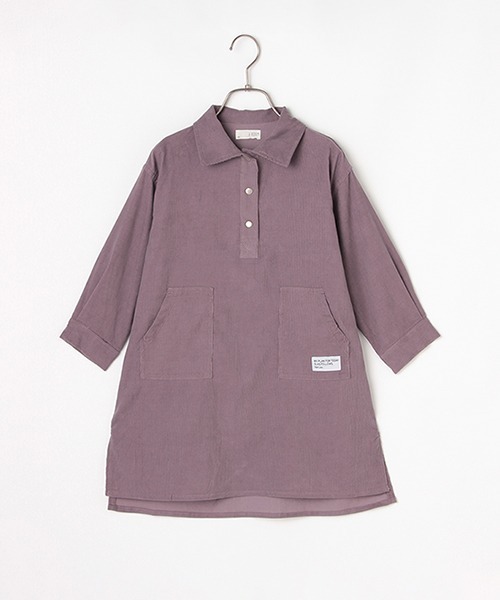 b・ROOM（ビールーム）の「コーデュロイシャツワンピース（シャツワンピース・キッズ・モスグリーン/サーモンピンク/グレー/ネイビー・130cm/100cm/110cm/120cm/90cm）」の16枚目の写真