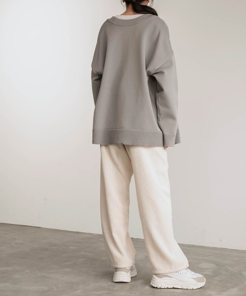 BONLECILL(ボンルシール)の「2way ビッグシルエット ニットカーディガン/クルーネック(カーディガン/ボレロ・レディース・ブラック/ブラウン/グレー/ブルー/グリーン/アイボリー/ライトグリーン/ピンク/ネイビー/レッド/ライトカーキ/ダークネイビー・FREE)」の13枚目の写真