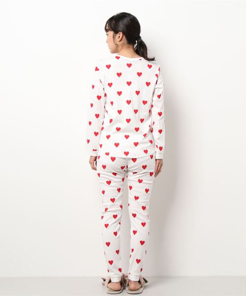 PETIT BATEAU（プチバトー）の「プリント長袖パジャマ（ルームウェア/パジャマ・レディース・レッド・MEDIUM/X-LARGE/LARGE/SMALL）」の3枚目の写真
