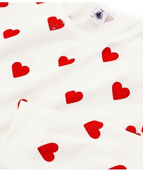 PETIT BATEAU（プチバトー）の「プリント長袖パジャマ（ルームウェア/パジャマ・レディース・レッド・MEDIUM/X-LARGE/LARGE/SMALL）」の5枚目の写真