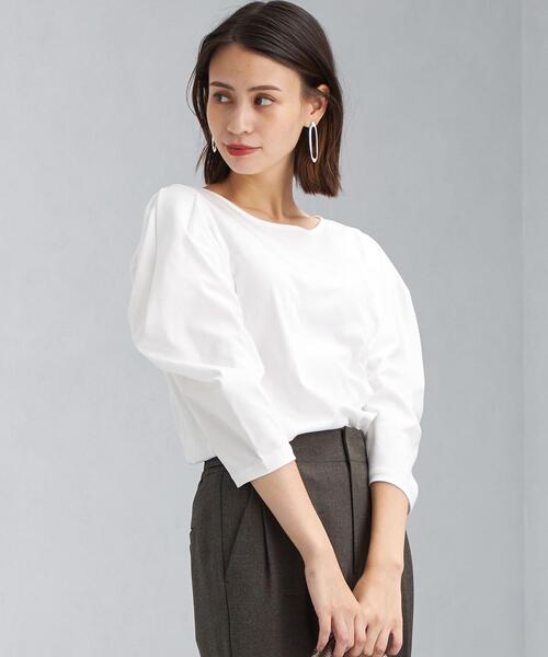 green label relaxing(グリーンレーベルリラクシング)の「カウルスリーブ プルオーバー カットソー(Tシャツ/カットソー・レディース・ブラック/ベージュ/コバルトブルー/オフホワイト・FREE)」の2枚目の写真