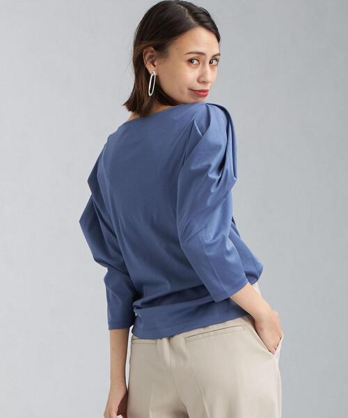 green label relaxing(グリーンレーベルリラクシング)の「カウルスリーブ プルオーバー カットソー(Tシャツ/カットソー・レディース・ブラック/ベージュ/コバルトブルー/オフホワイト・FREE)」の4枚目の写真