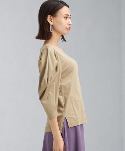 green label relaxing(グリーンレーベルリラクシング)の「カウルスリーブ プルオーバー カットソー(Tシャツ/カットソー・レディース・ブラック/ベージュ/コバルトブルー/オフホワイト・FREE)」の6枚目の写真