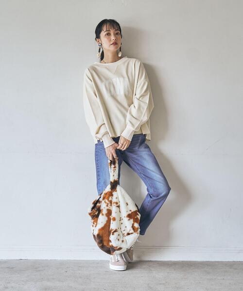 coen（コーエン）の「エコリッチ裏毛ロゴプリントスウェット（スウェット・レディース・ナチュラル・LARGE/MEDIUM）」の4枚目の写真