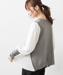 prose verse | サイドジッププリーツ切り替えニット(ニット/セーター)