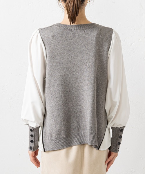 prose verse（プロズヴェール）の「サイドジッププリーツ切り替えニット（ニット/セーター・レディース・ブラック/グレー/マスタード・ﾌﾘ-）」の16枚目の写真