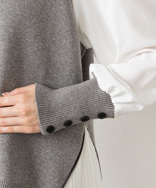 prose verse（プロズヴェール）の「サイドジッププリーツ切り替えニット（ニット/セーター・レディース・ブラック/グレー/マスタード・ﾌﾘ-）」の10枚目の写真