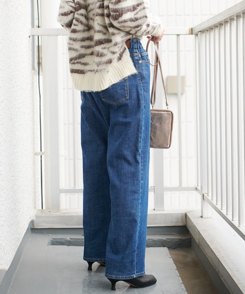 un dix cors（アンディコール）の「定番人気　イージーワイドデニムパンツ（デニムパンツ・レディース・ブルー/ネイビー・36/38）」の16枚目の写真