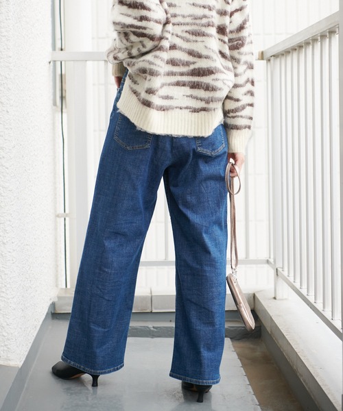 un dix cors（アンディコール）の「定番人気　イージーワイドデニムパンツ（デニムパンツ・レディース・ブルー/ネイビー・36/38）」の15枚目の写真
