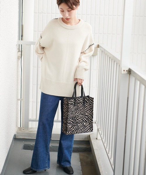 un dix cors（アンディコール）の「定番人気　イージーワイドデニムパンツ（デニムパンツ・レディース・ブルー/ネイビー・36/38）」の10枚目の写真