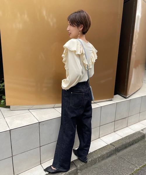 un dix cors（アンディコール）の「定番人気　イージーワイドデニムパンツ（デニムパンツ・レディース・ブルー/ネイビー・36/38）」の22枚目の写真