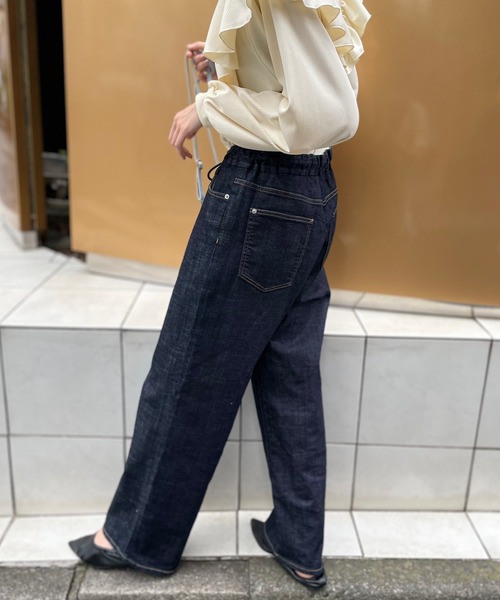 un dix cors（アンディコール）の「定番人気　イージーワイドデニムパンツ（デニムパンツ・レディース・ブルー/ネイビー・36/38）」の19枚目の写真