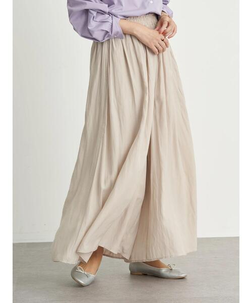 earth music&ecology（アースミュージックアンドエコロジー）の「サテンワイドパンツ ＊（その他パンツ・レディース・チャコールグレー/ダークブルー/ライトベージュ/テラコッタ・FREE）」の21枚目の写真