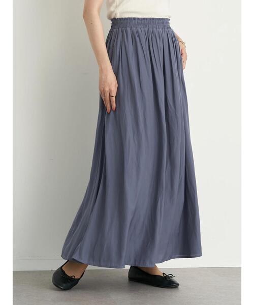 earth music&ecology（アースミュージックアンドエコロジー）の「サテンワイドパンツ ＊（その他パンツ・レディース・チャコールグレー/ダークブルー/ライトベージュ/テラコッタ・FREE）」の17枚目の写真