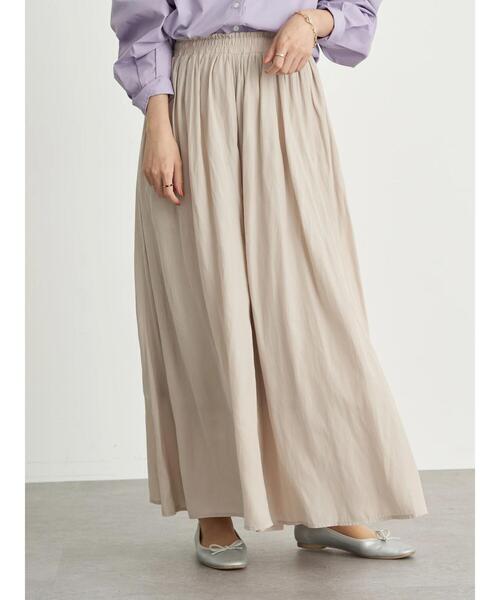 earth music&ecology（アースミュージックアンドエコロジー）の「サテンワイドパンツ ＊（その他パンツ・レディース・チャコールグレー/ダークブルー/ライトベージュ/テラコッタ・FREE）」の22枚目の写真