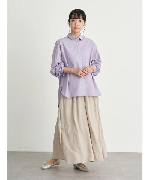 earth music&ecology（アースミュージックアンドエコロジー）の「サテンワイドパンツ ＊（その他パンツ・レディース・チャコールグレー/ダークブルー/ライトベージュ/テラコッタ・FREE）」の18枚目の写真