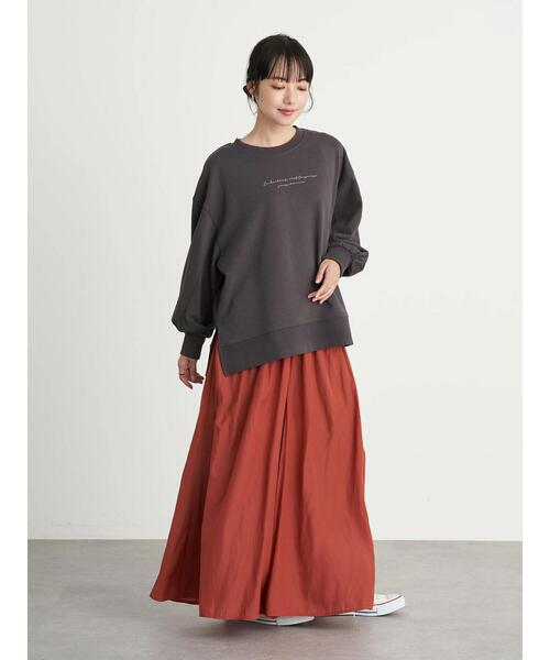 earth music&ecology（アースミュージックアンドエコロジー）の「サテンワイドパンツ ＊（その他パンツ・レディース・チャコールグレー/ダークブルー/ライトベージュ/テラコッタ・FREE）」の20枚目の写真