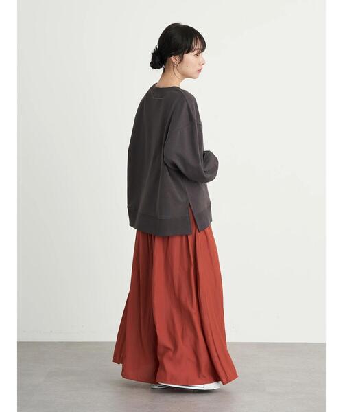 earth music&ecology（アースミュージックアンドエコロジー）の「サテンワイドパンツ ＊（その他パンツ・レディース・チャコールグレー/ダークブルー/ライトベージュ/テラコッタ・FREE）」の9枚目の写真