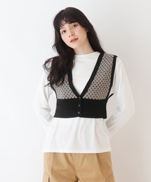 Cutie Blonde | 【2点セット】ニットビスチェ＋Tシャツ(Tシャツ/カットソー)