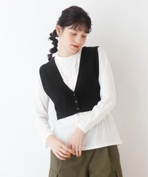 Cutie Blonde | 【2点セット】ニットビスチェ＋Tシャツ(Tシャツ/カットソー)