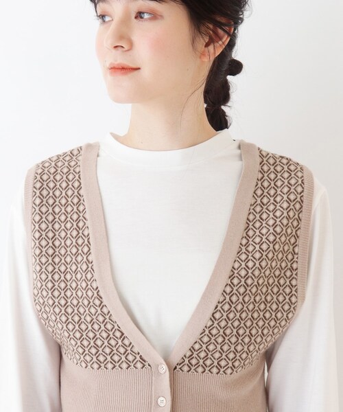 Cutie Blonde（キューティーブロンド）の「◆【S-L/2点セット】ニットビスチェ＋Tシャツ（Tシャツ/カットソー・レディース・ブラック系3/ブラック/ベージュ系3・01/03/02）」の14枚目の写真