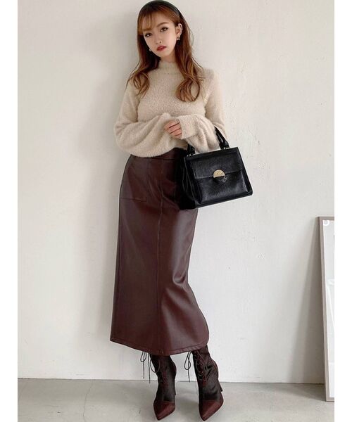 RESEXXY（リゼクシー）の「ハイネックシャギーニットトップス（ニット/セーター・レディース・ホワイト/ブラック/ベージュ・FREE）」の19枚目の写真