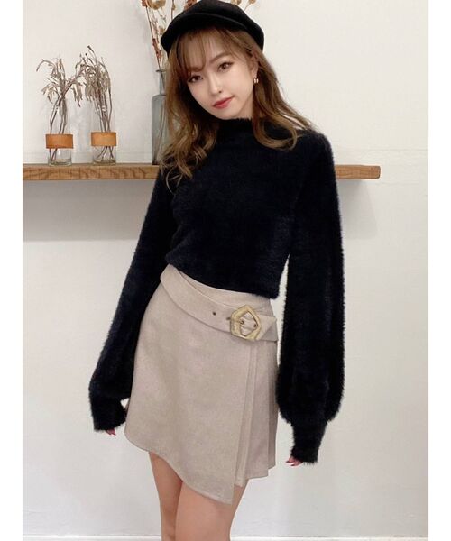 RESEXXY（リゼクシー）の「ハイネックシャギーニットトップス（ニット/セーター・レディース・ホワイト/ブラック/ベージュ・FREE）」の12枚目の写真