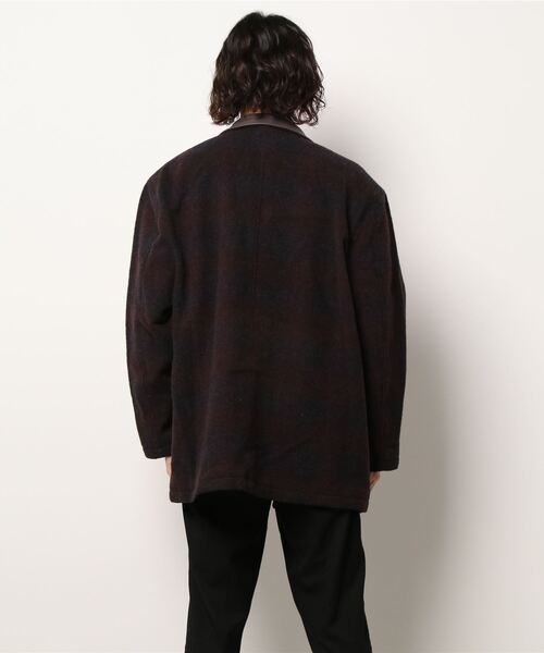 CORISCO(コリスコ)の「ウール混チェックジップテーラードジャケット(M1)(テーラードジャケット・メンズ・ブラウン/レッド・MEDIUM/LARGE)」の5枚目の写真