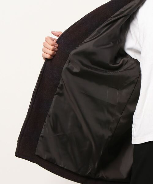 CORISCO(コリスコ)の「ウール混チェックジップテーラードジャケット(M1)(テーラードジャケット・メンズ・ブラウン/レッド・MEDIUM/LARGE)」の3枚目の写真