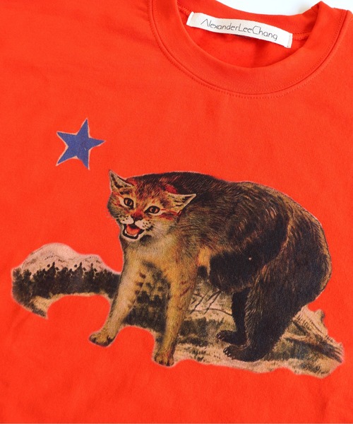 And A(アンドエー)の「AlexanderLeeChang アレキサンダーリーチャン / CATFORNYA CREW キャットフォルニャ リパブリック クルーネック プリントスウェット トレーナー / AC012119(スウェット・メンズ・グレー/ブラック/オレンジ・2/3/4)」の5枚目の写真