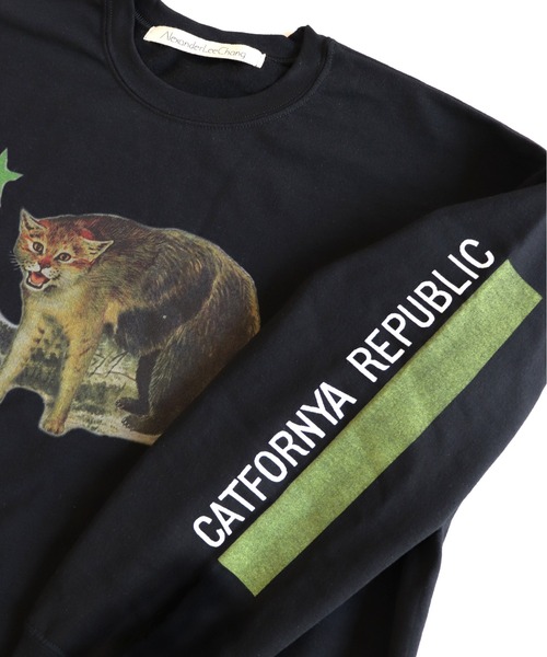 And A(アンドエー)の「AlexanderLeeChang アレキサンダーリーチャン / CATFORNYA CREW キャットフォルニャ リパブリック クルーネック プリントスウェット トレーナー / AC012119(スウェット・メンズ・グレー/ブラック/オレンジ・2/3/4)」の17枚目の写真