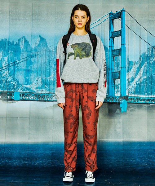 And A(アンドエー)の「AlexanderLeeChang アレキサンダーリーチャン / CATFORNYA CREW キャットフォルニャ リパブリック クルーネック プリントスウェット トレーナー / AC012119(スウェット・メンズ・グレー/ブラック/オレンジ・2/3/4)」の11枚目の写真