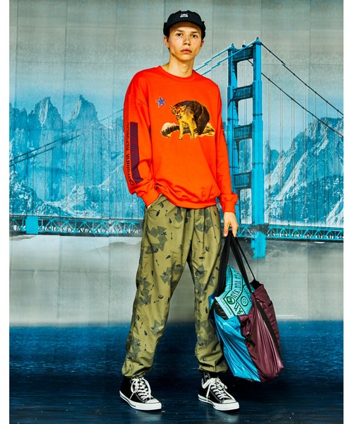 And A(アンドエー)の「AlexanderLeeChang アレキサンダーリーチャン / CATFORNYA CREW キャットフォルニャ リパブリック クルーネック プリントスウェット トレーナー / AC012119(スウェット・メンズ・グレー/ブラック/オレンジ・2/3/4)」の8枚目の写真