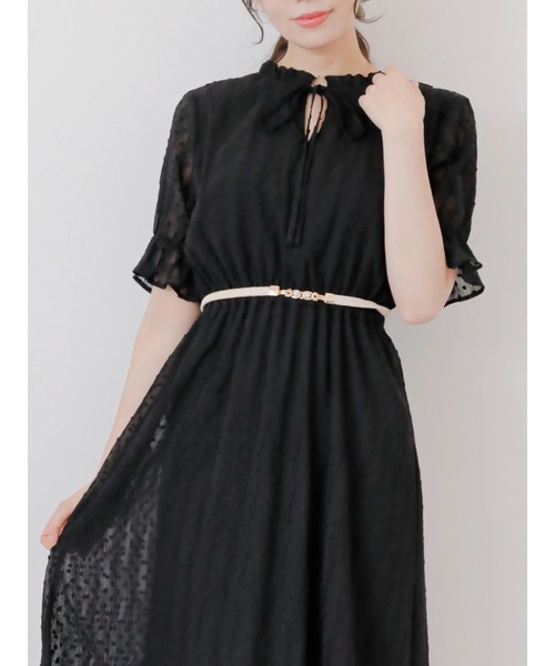 Areeam（アリーム）の「パールゴムベルト（ベルト・レディース・アイボリー/ブラウン・FREE）」の2枚目の写真