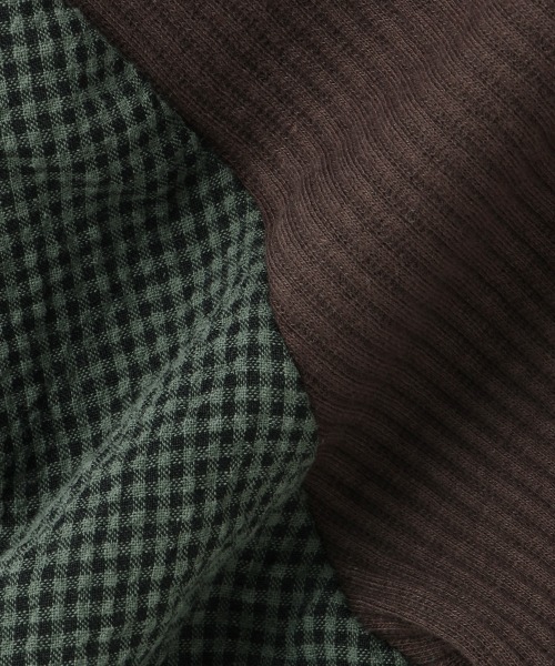 petit main（プティマイン）の「【リンク】ギンガムスリーブ長袖T（Tシャツ/カットソー・キッズ・ダークブラウン/アイボリー/ラベンダー・80ｃｍ/90cm/110cm/100cm/120cm/130cm）」の7枚目の写真