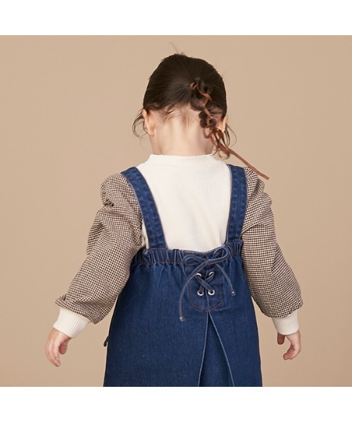 petit main（プティマイン）の「【リンク】ギンガムスリーブ長袖T（Tシャツ/カットソー・キッズ・ダークブラウン/アイボリー/ラベンダー・80ｃｍ/90cm/110cm/100cm/120cm/130cm）」の13枚目の写真