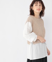 studio CLIP | 12ゲージベストレイヤード風プルオーバー(ニット/セーター)