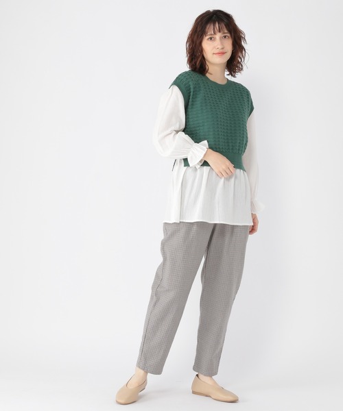 studio CLIP（スタディオクリップ）の「12ゲージベストレイヤード風プルオーバー（ニット/セーター・レディース・ブラック/グリーン/ライトベージュ・FREE）」の11枚目の写真