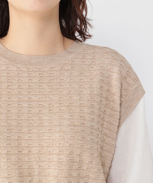 studio CLIP（スタディオクリップ）の「12ゲージベストレイヤード風プルオーバー（ニット/セーター・レディース・ブラック/グリーン/ライトベージュ・FREE）」の12枚目の写真